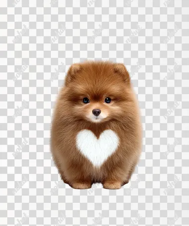 PNG Adorable Brown Pomeranian Puppy with Heart-Shaped Marking PNG Adorable Brown Pomeranian Puppy with Heart-Shaped Marking