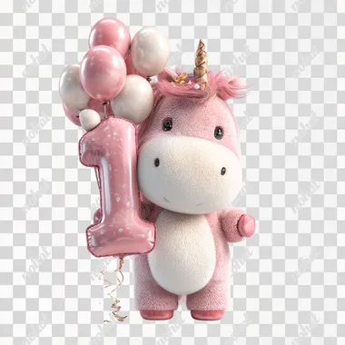 PNG Adorable Pink Unicorn Birthday Celebration PNG Adorable Pink Unicorn Birthday Celebration