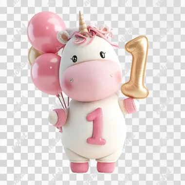 PNG Adorable Pink Unicorn Birthday Celebration PNG Adorable Pink Unicorn Birthday Celebration
