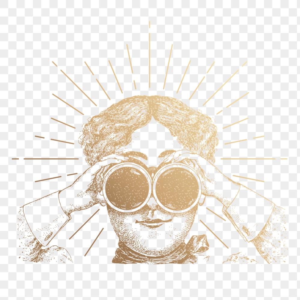 Png adventurer using binoculars sticker, | Free PNG Illustration - rawpixel