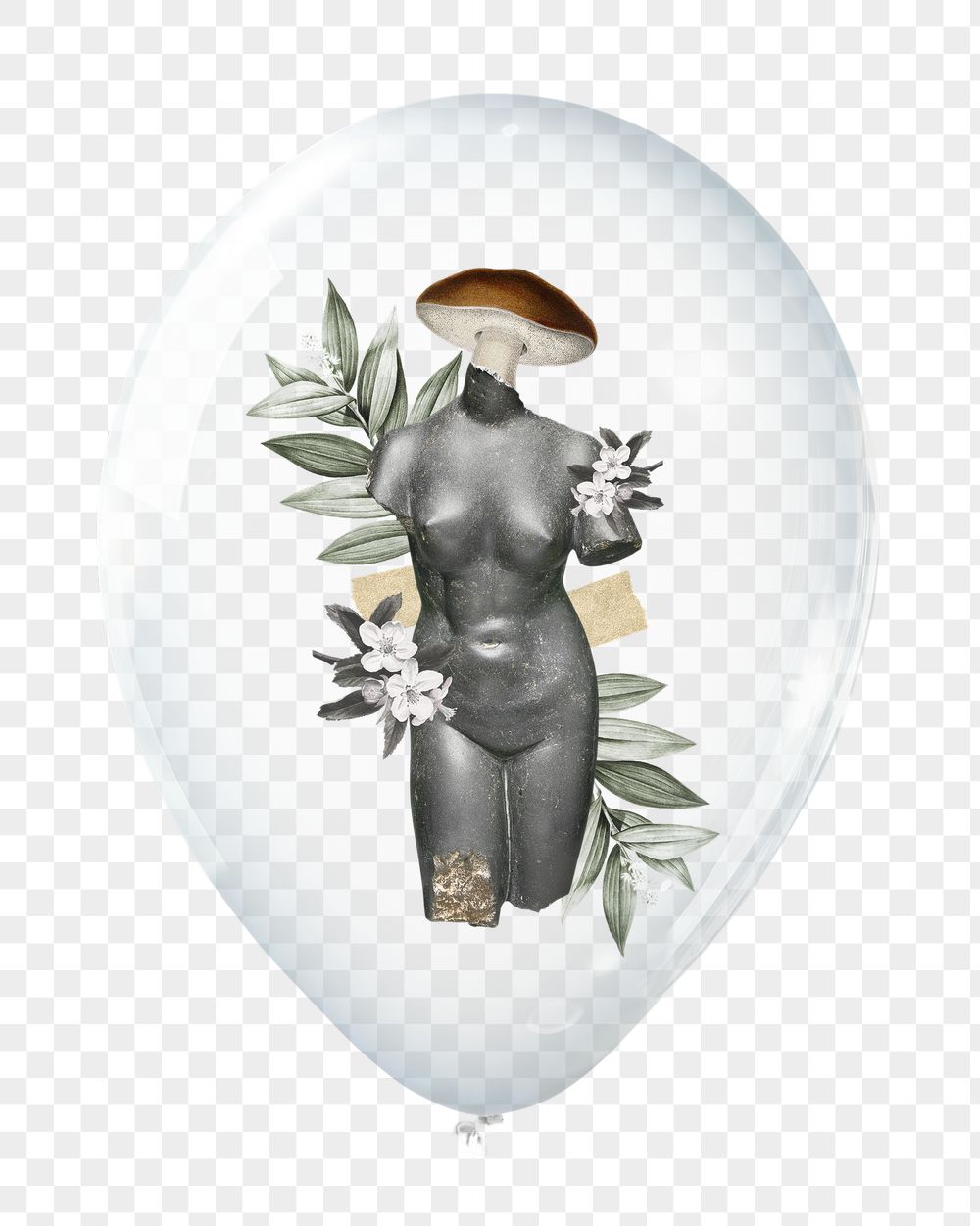 PNG aesthetic statue collage in clear | Free PNG - rawpixel