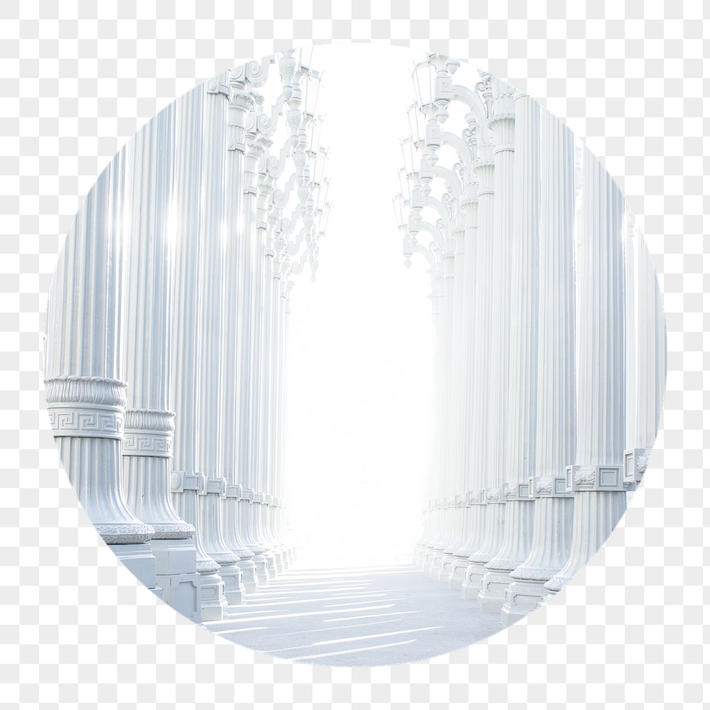 Png aesthetic white pillars badge | Free PNG - rawpixel