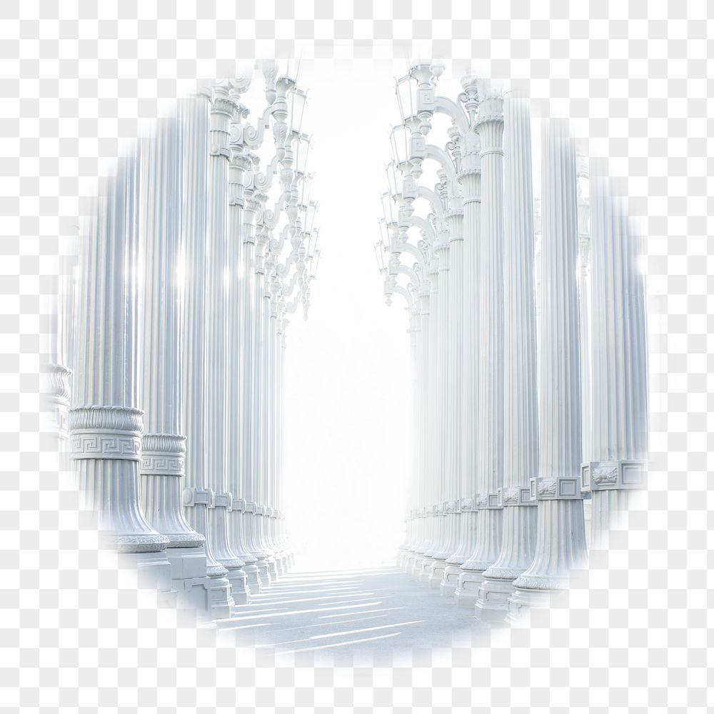Png aesthetic white pillars badge | Free PNG - rawpixel