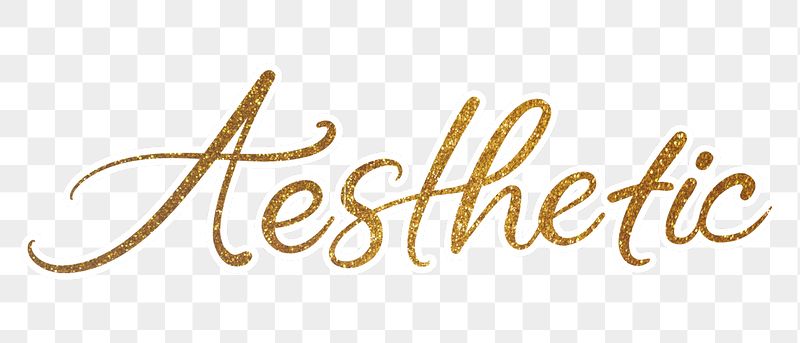 PNG aesthetic word, gold glittery | Free PNG - rawpixel