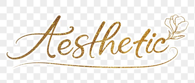 PNG aesthetic word, gold glittery | Free PNG - rawpixel
