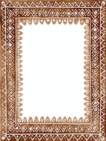 PNG African Geometric Watercolor Frame Clipart
