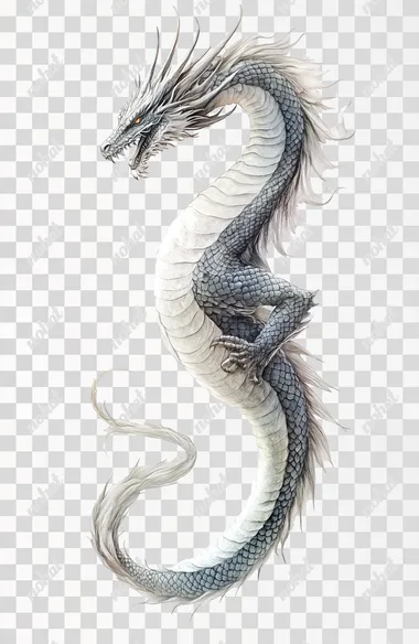 PNG Amphithere Dragon Twisting Vertically in Natural Habitat, 4K Hyper Realistic