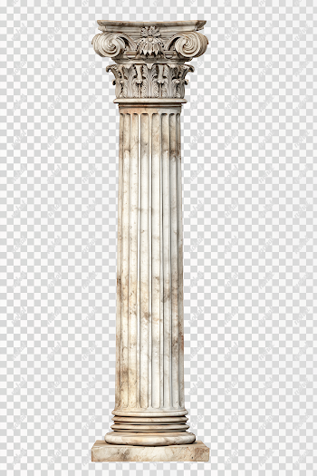 PNG Ancient Greek Column on White Background