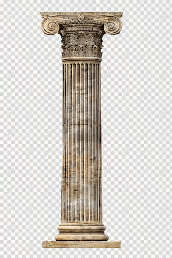 PNG Ancient Greek Column on White Background