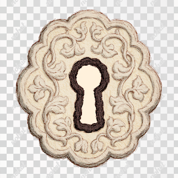 PNG Antique Escutcheon Illustration with Ornate Design
