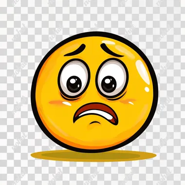 PNG Anxious Cartoon Emoji in Bright Yellow for Social Media Use PNG Anxious Cartoon Emoji in Bright Yellow for Social Media Use