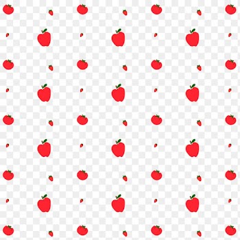 Png apple strawberry seamless pattern transparent background