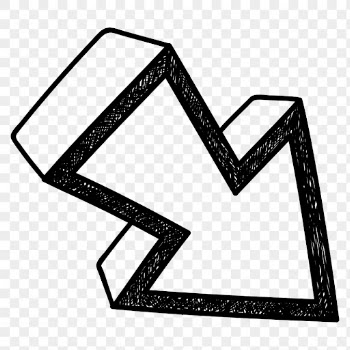 Png arrow sticker, hand drawn | Free PNG Sticker - rawpixel