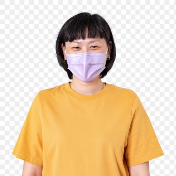 Png Asian woman mockup wearing face mask in… | Free stock illustration | High Resolution graphic