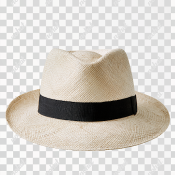 PNG Authentic Woven Panama Hat with Black Band
