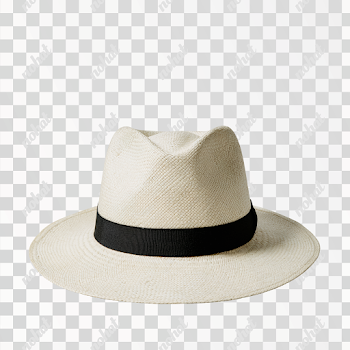 PNG Authentic Woven Panama Hat with Black Band