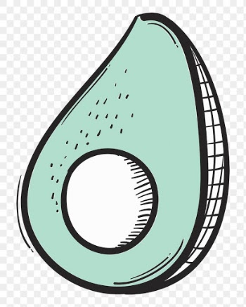 Png avocado cartoon doodle hand drawn sticker