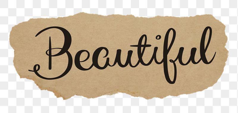 PNG beautiful word, black calligraphy | Free PNG - rawpixel