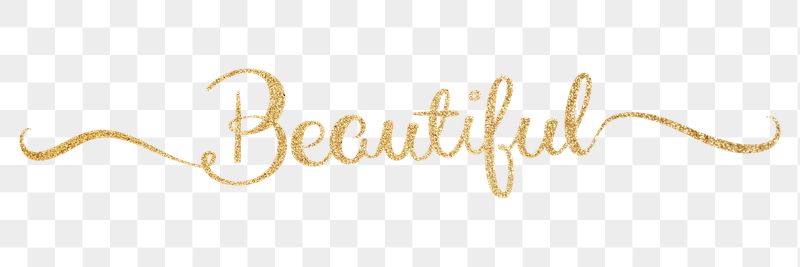 PNG beautiful word, gold glittery | Free PNG - rawpixel