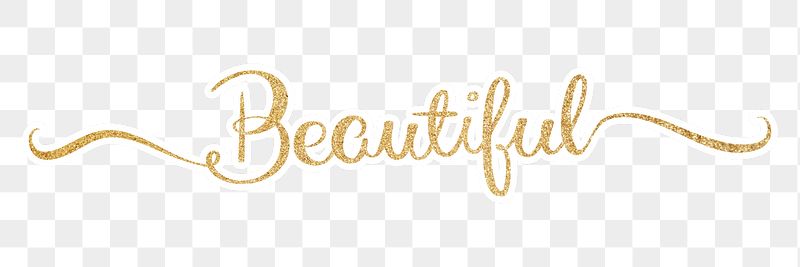 PNG beautiful word, gold glittery | Free PNG - rawpixel