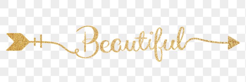 PNG beautiful word, gold glittery | Free PNG - rawpixel