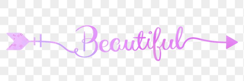PNG beautiful word, gradient pink | Free PNG - rawpixel
