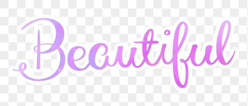 PNG beautiful word, gradient pink | Free PNG - rawpixel