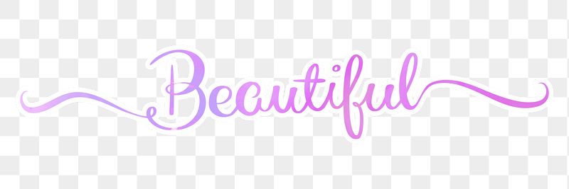 PNG beautiful word, gradient pink | Free PNG - rawpixel