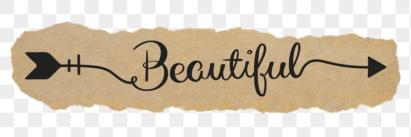 PNG beautiful word, ripped paper, | Free PNG - rawpixel