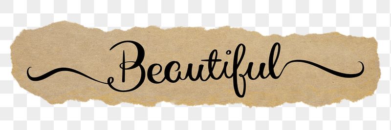 PNG beautiful word, ripped paper, | Free PNG - rawpixel