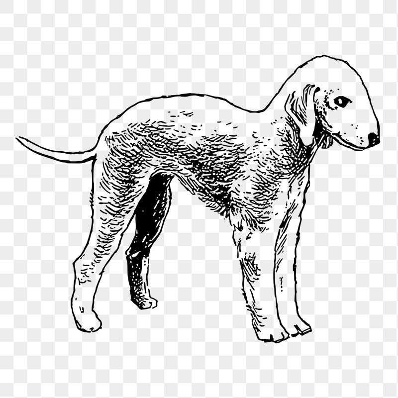 PNG bedlington terrier dog sticker | Free PNG - rawpixel