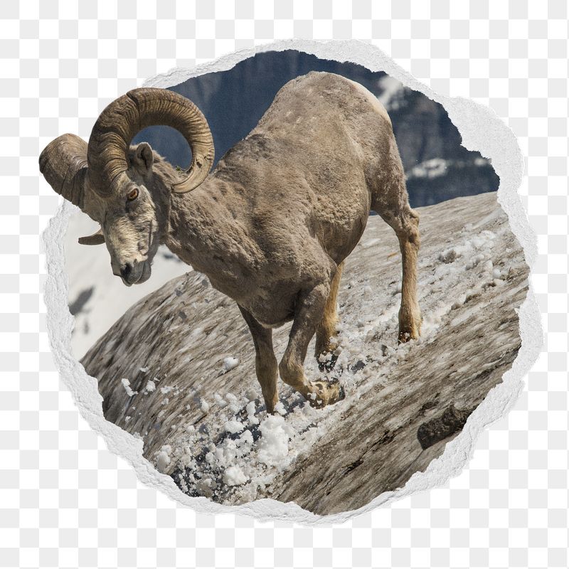 Png bighorn sheep sticker, animal | Free PNG - rawpixel