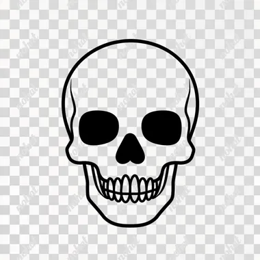 PNG Black and White Skull Icon for Home Decor and Graphic Design Use PNG Black and White Skull Icon for Home Decor and Graphic Design Use