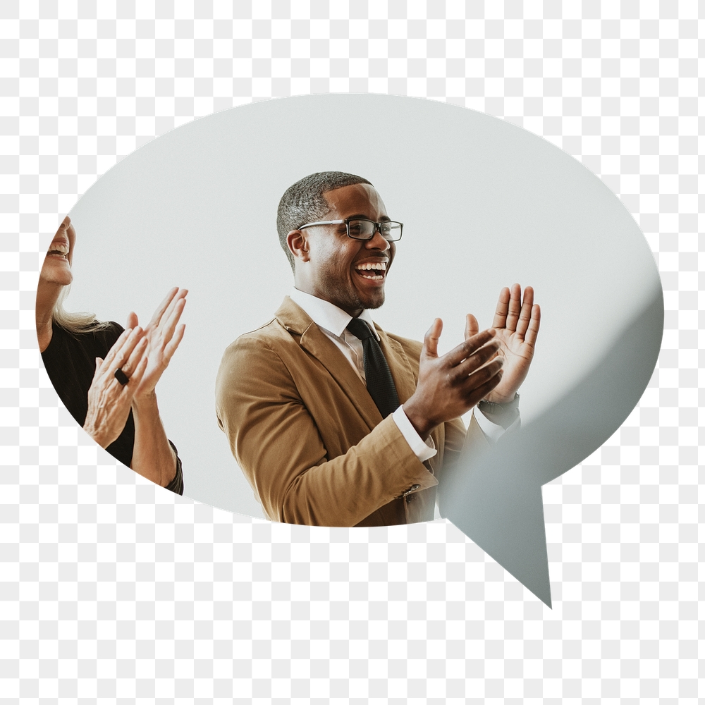 Png black businessman clapping badge | Free PNG - rawpixel
