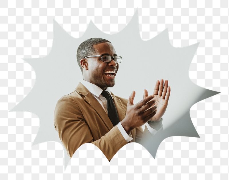 Png black businessman clapping badge | Free PNG - rawpixel