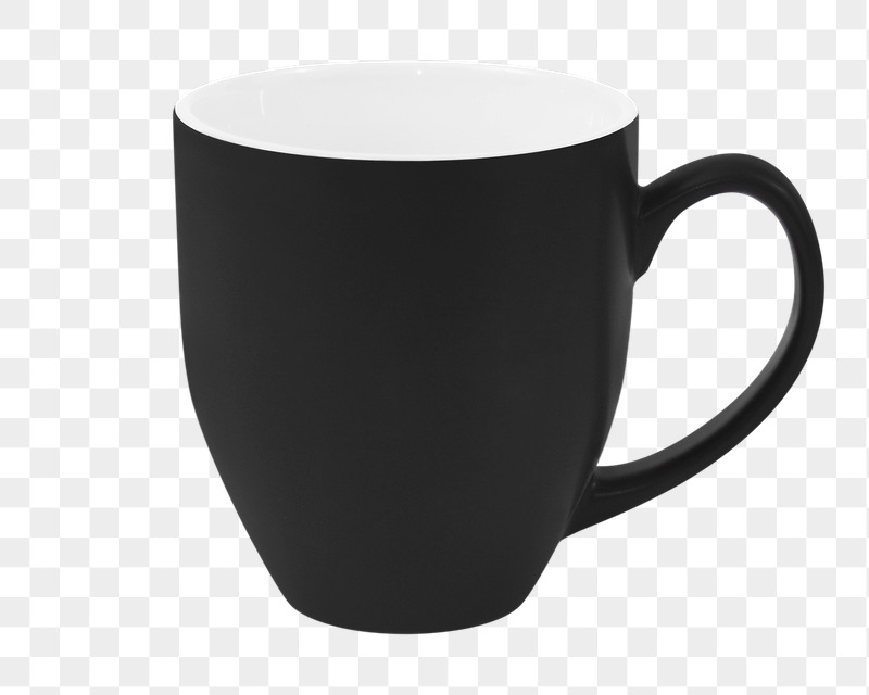 Png black ceramic mug sticker, | Free PNG - rawpixel