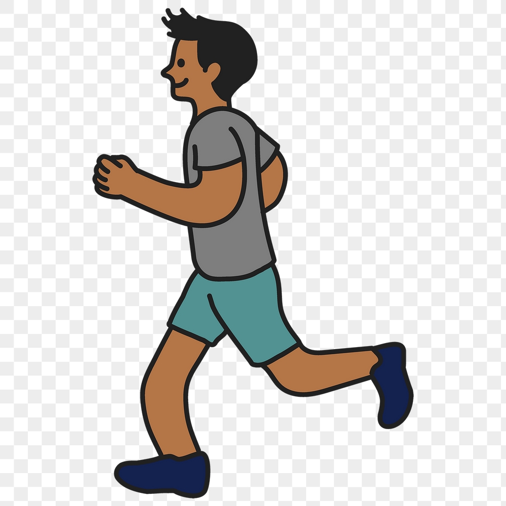 Png black man jogging sticker, | Free PNG Illustration - rawpixel