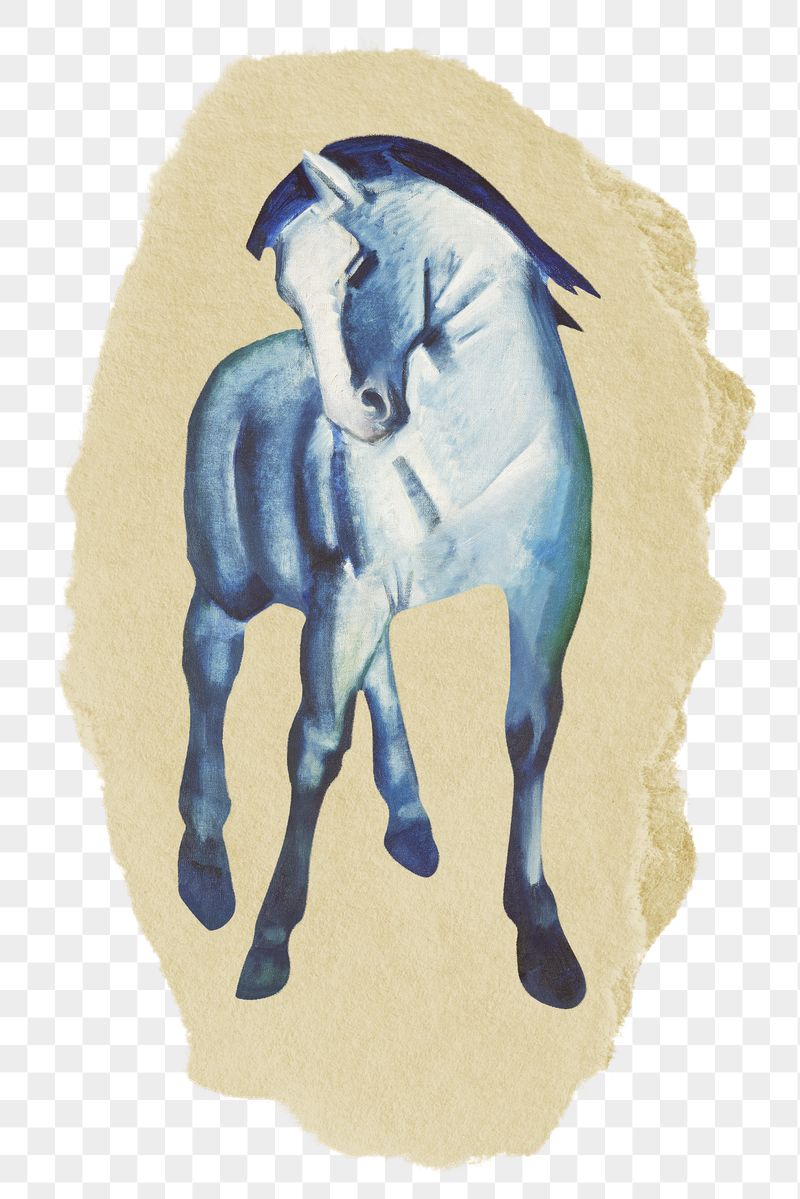 Png blue horse sticker, vintage | Free PNG - rawpixel