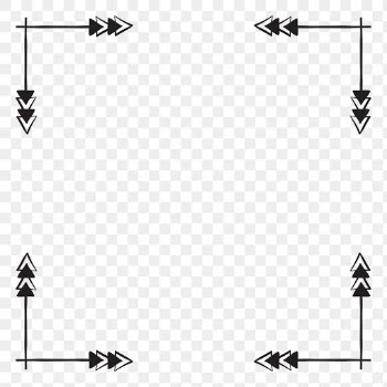 Png boho art tribal doodle sketch arrow frame