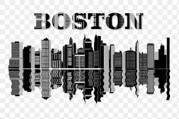 PNG Boston cityscape silhouette, building | Free PNG - rawpixel