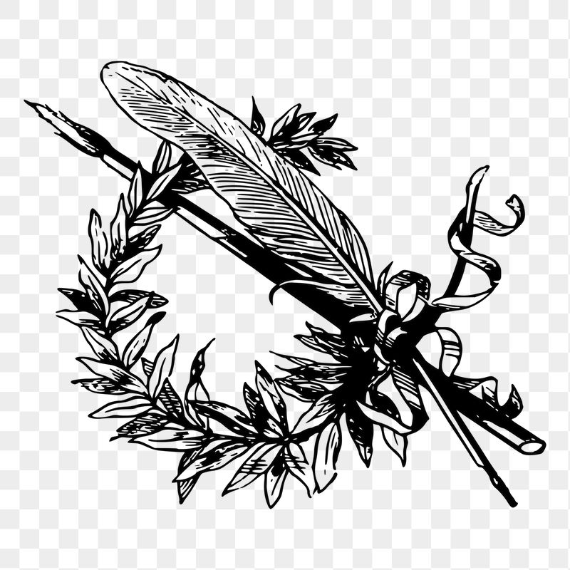 PNG botanical feather decoration sticker | Free PNG - rawpixel