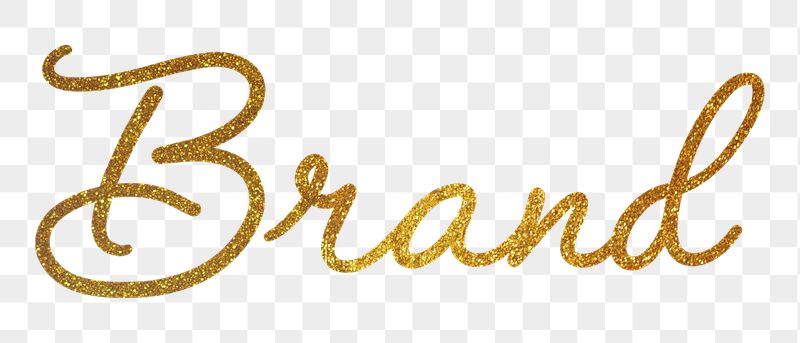 PNG brand word, gold glittery | Free PNG - rawpixel