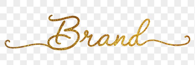 PNG brand word, gold glittery | Free PNG - rawpixel
