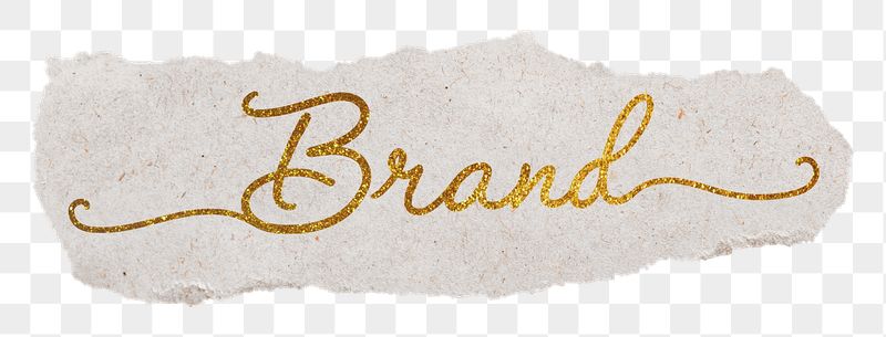 PNG brand word, gold glittery | Free PNG - rawpixel