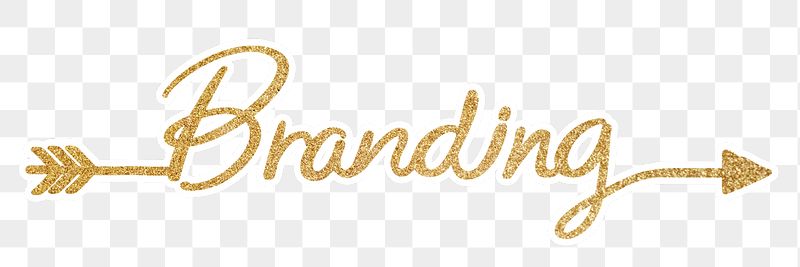 PNG branding, gold glittery calligraphy, | Free PNG - rawpixel