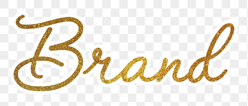 PNG branding, gold glittery calligraphy, | Free PNG - rawpixel