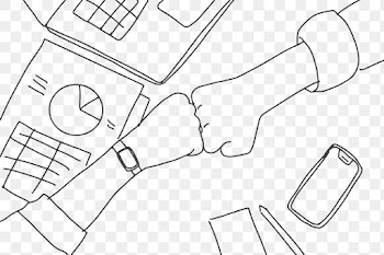 PNG business people doodle doing a fist bump | Free stock illustration | High Resolution graphic