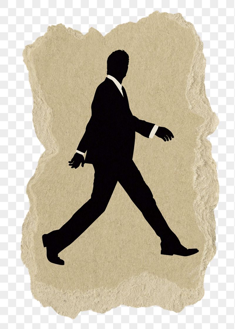 PNG businessman collage element, walking | Free PNG - rawpixel