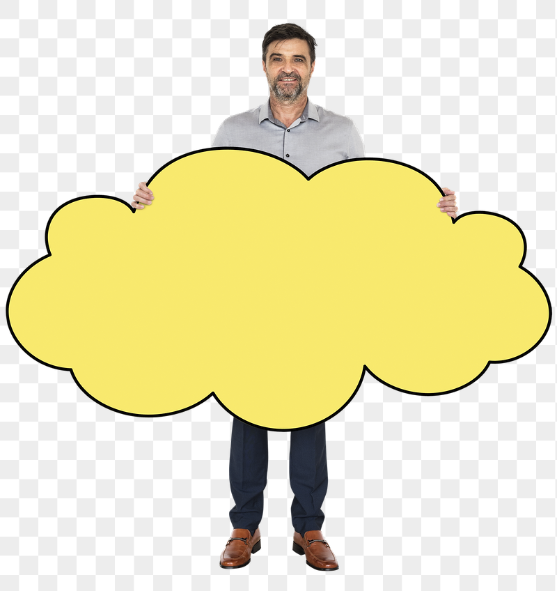 Png Businessman holding blank cloud, | Free PNG - rawpixel