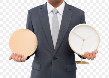 Png Businessman holding clocks mockup working… | Free stock illustration | High Resolution graphic